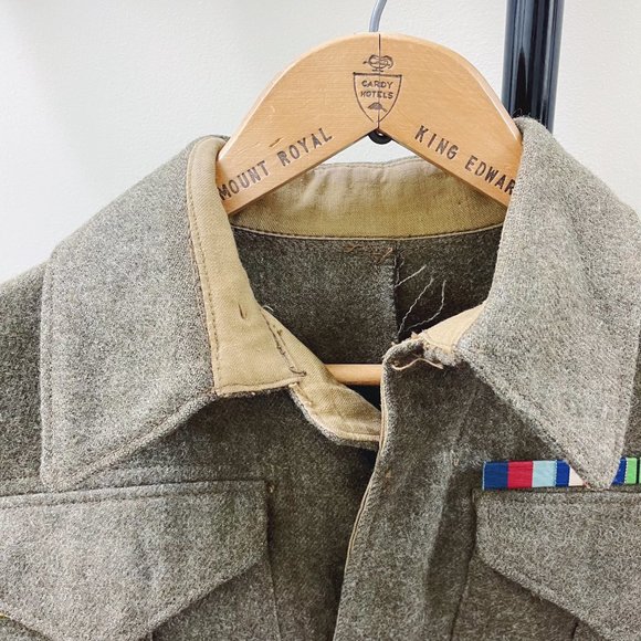 Vintage Military Wool Crop Jacket 1944 Fort Garry Horse (Size 5/XS-S) - Picture 3 of 8